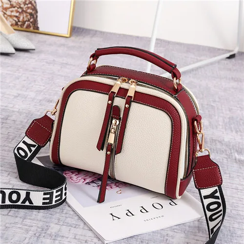 YINGPEI Women Messenger Bags Leather Shoulder Bag Ladies Handbags New Purse Satchel Fashion Tote Bags Gift - Color: Beige