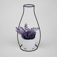 1 шт. металлический утюг DIY ваза рамки черный геометрический рамки искусственный цветок HG99