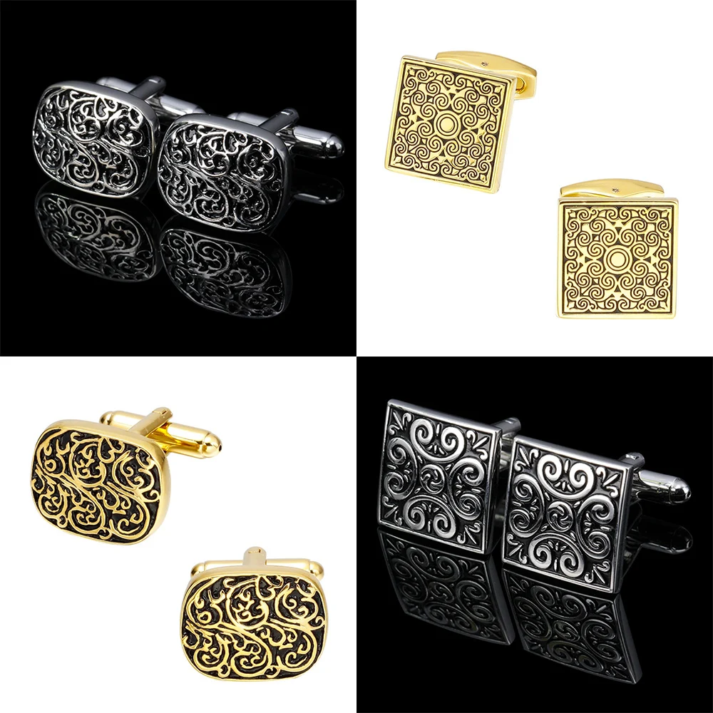

Free Shipping New high quality Vintage Pattern Cuff Link Retro Exquisite Men's cufflinks for Wedding Hot Style Men Jewelry