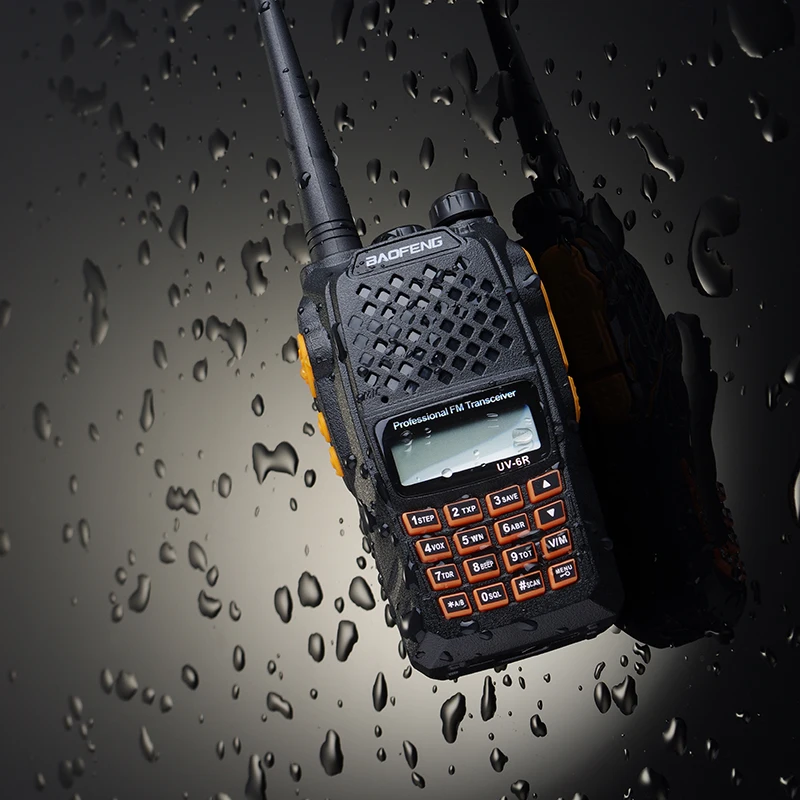 

New Baofeng UV-6R Handheld Walkie Talkie 5W Radio UHF VHF UV Dual Band Waterproof UV-9R Two Way Radio Interphone HF Transceiver
