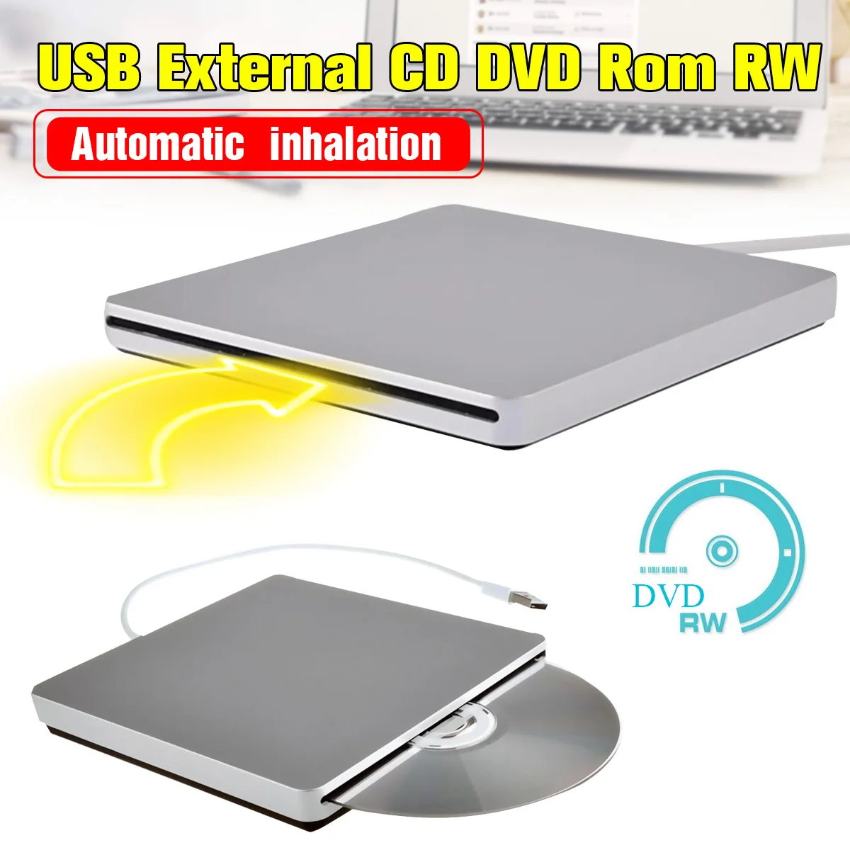 Ультратонкий USB внешний CD DVD Rom rw проигрыватель горелки привод для MacBook Air Pro Для iMac для Mac Win8 ноутбук компьютер