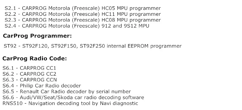 CarProg Processor