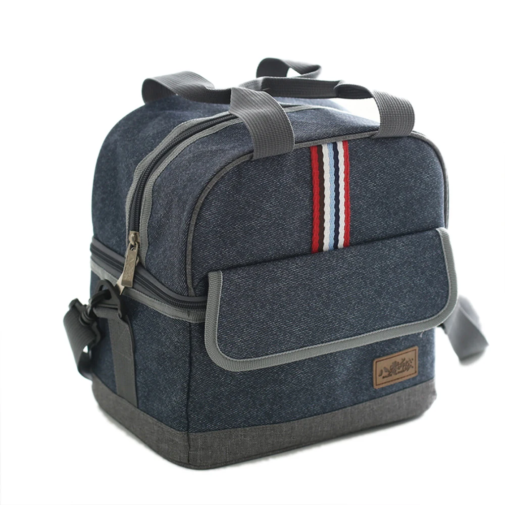 

20017 British Style Double Insulation Nevera Portatil Comida Thermal Cooler Insulated Food Ice Bag Portable Lunch Box Messenger