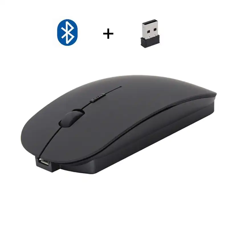 Cliry 2.4Ghz Wireless + Bluetooth Dual Mode 2 In 1 Cordless Mouse 1600 DPI Ultra thin Ergonomic