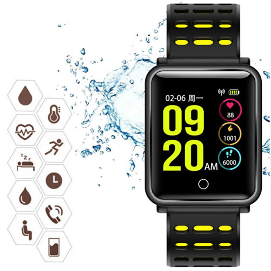

Smart Bracelet Music Control Fitness Tracker Smart Watch Men for Android iOS Bluetooth 4.2 IP68 Waterproof Sport Watch