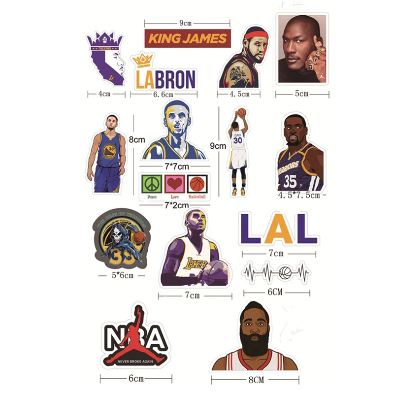 17 قطعة كرة السلة ملصقات نجم ليبرون جيمس كوبي براينت ملصق للماء PVC للهاتف زينة الدفتري المحمول 17 قطعة كرة السلة ملصقات نجم ليبرون جيمس كوبي براينت ملصق للماء PVC للهاتف زينة الدفتري المحمول