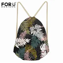 FORUDESIGNS/3D тропический лес печать холст шнурок Сумка для женщин Мода небольшой шнурок для обуви рюкзаки для девочек дамы