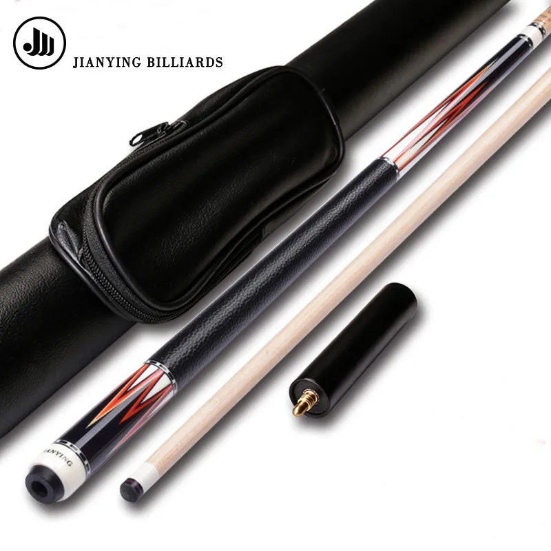 

2019 New Jianying 8 Pieces Wood Laminated Technology Shaft Pool Cue Stick 12.75mm with Extension Pool Cue Case Set 3 Colors