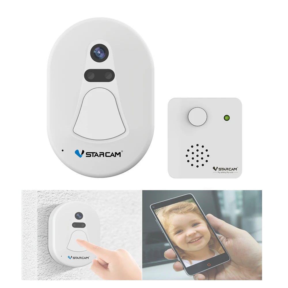 HD720P WiFi Doorcam Wireless Doorbell Camera Viewer with Snapshot Alarm