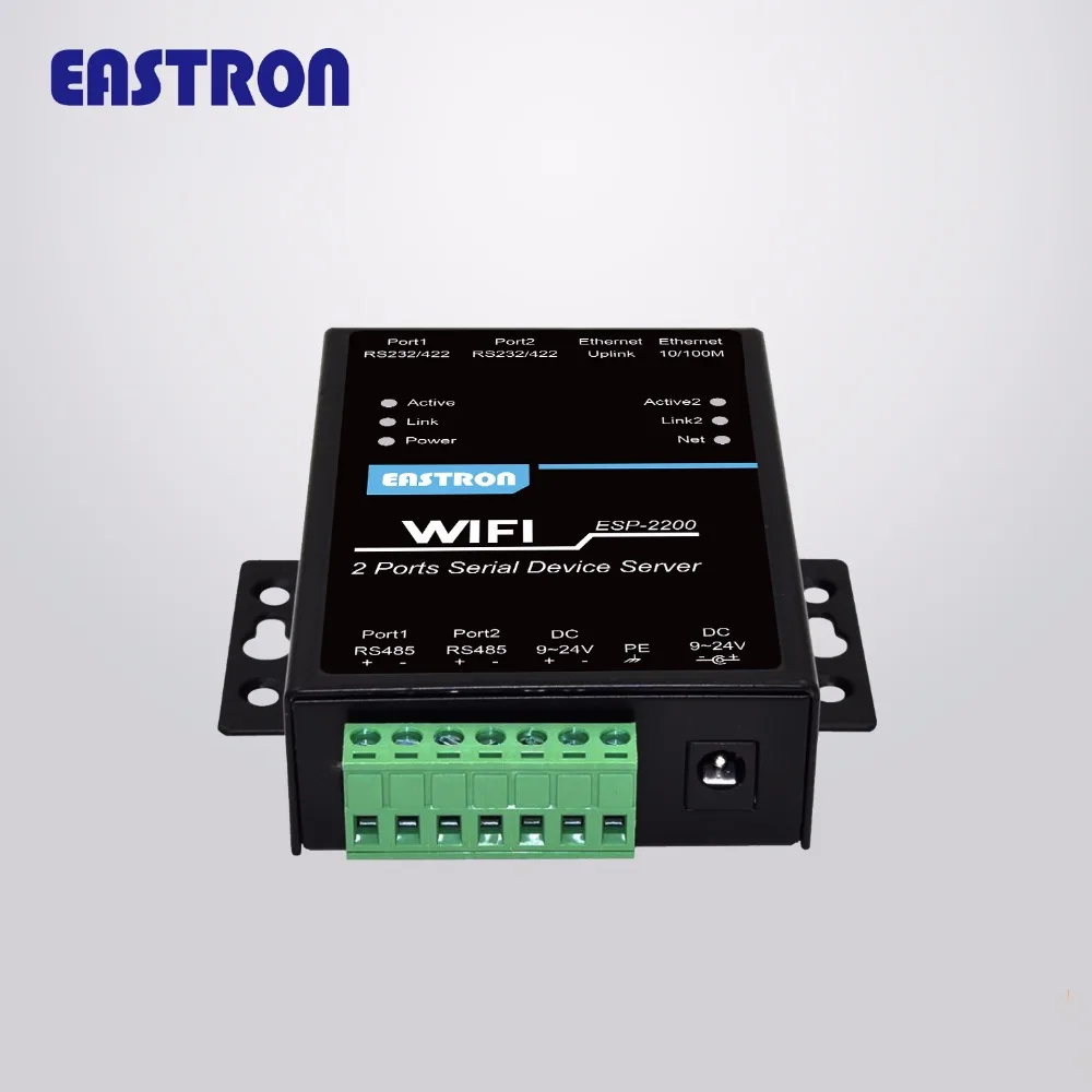 Eastron ESP-2200 2 порта RS232 RS485 RS422 к Ethernet RJ45 конвертер промышленный двойной последовательный устройство серверный коммутатор