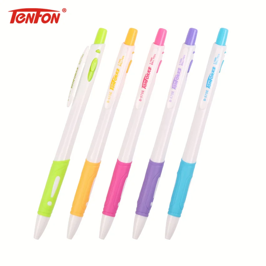 

TENFON 1PC Plastic Ball Pen Random Candy Color Ball Pen White Rod Ballpoint Pen Office Supplies B-575E