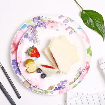 

ceramic plates floral printed on glazed bone China suitable for microwave dishwasher 7.5inch 8 inch 9inch 10.5 inches plate