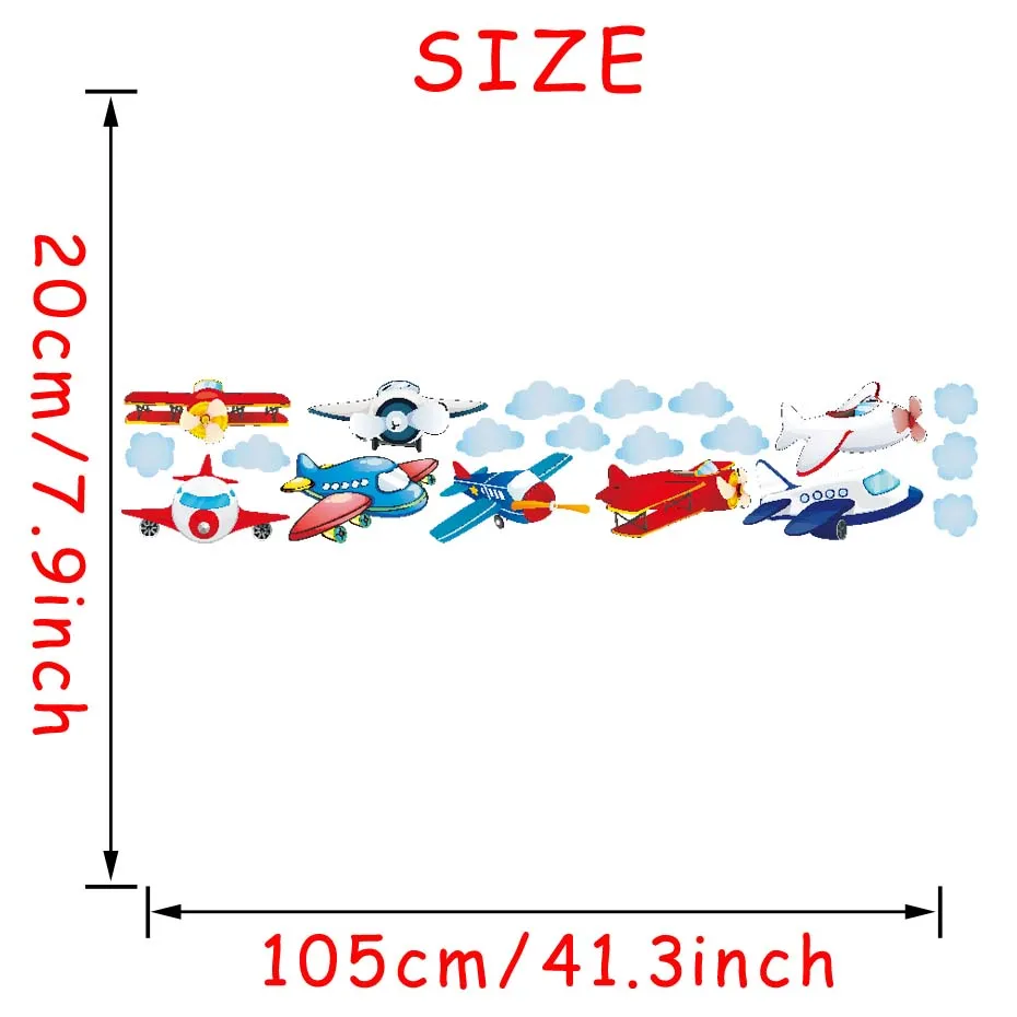 Plane Cloud Cartoon Home Decor Modern Color Wall Stickers Wall Art For Children Bedroom Wall Decoration Kids Removable Wallpaper (1)