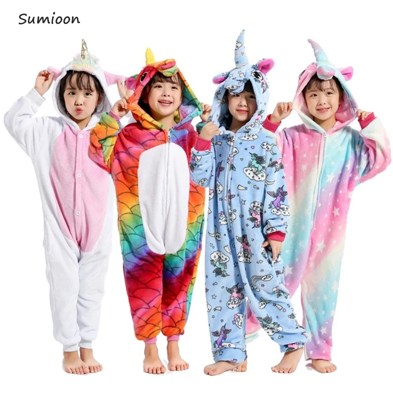 

Boys Girls Pajamas Sets Unicorn kigurumi Pajamas For Children Onesie Animal Panda Stitch Sleepwear Cosplay Winter Pyjamas Kids
