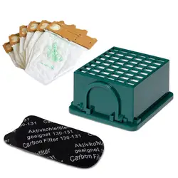 8 шт. фильтр + фильтр коробка + мешки для пыли для Vorwerk kobard 130/131/131 SC/VK 130/VK 131 аксессуары уменьшить пыльцу