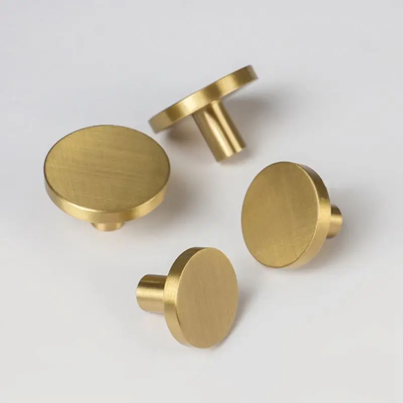 Gold Solid Brass Kitchen Cabinet Knobs Vintage Cupboard Drawer Dresser Furniture Knobs Pulls-4Pack