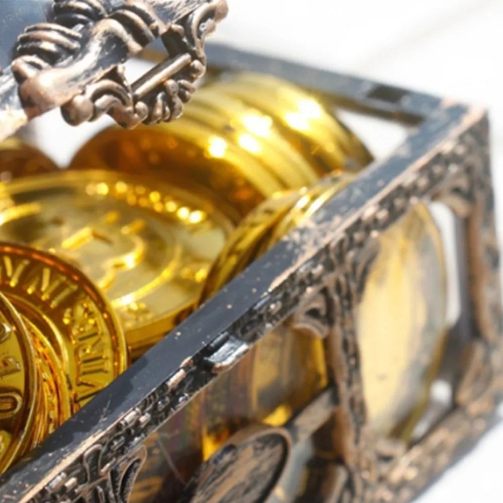 Ящик для хранения ювелирных изделий модный металлический замок пиратский дизайн ювелирные изделия прозрачный пластиковый сундук для хранения монет ящик для хранения мини