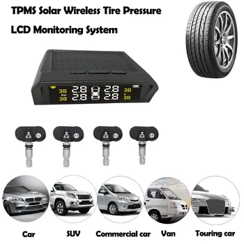 

Hot Car Wireless TPMS Tire Pressure Monitoring System Solar Power Charging LCD Display Auto Tyre Pressure Alarm System 5.11