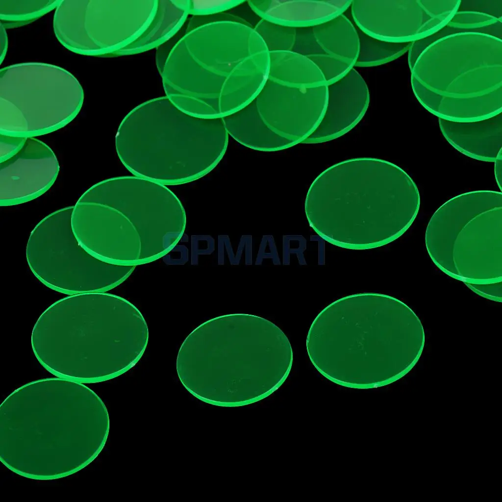 100x Translucent Bingo Chips 3/4 Inch Poker Chips for Bingo Poker Board Game Cards Casino Accessory Novelty Toys Mixed Color