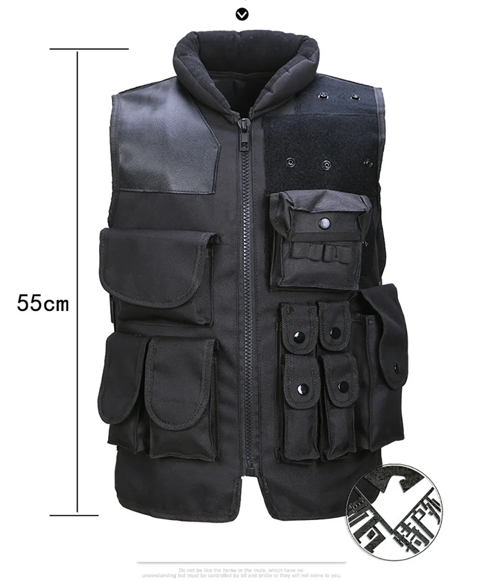Black Tactical Vest Mens Military 