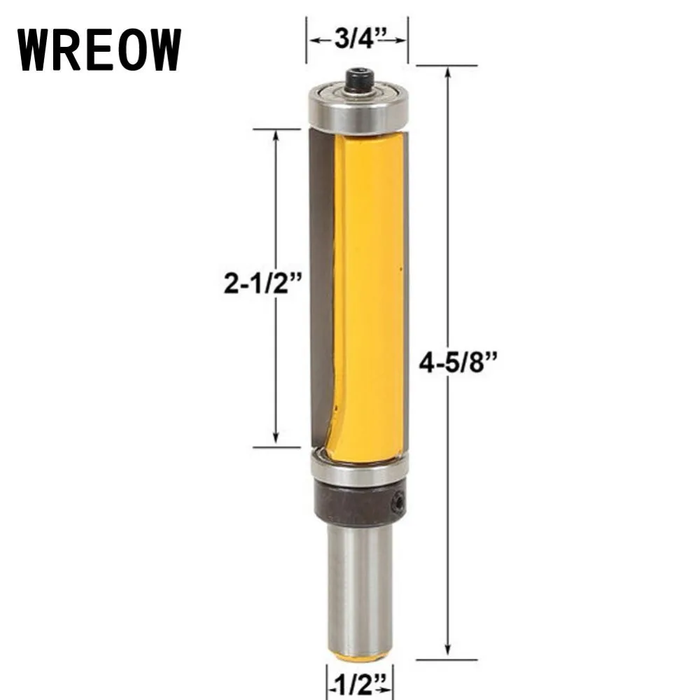 1/2 Inch Shank Dual Bearing Flush Trim Pattern Router Bit Trimmer
