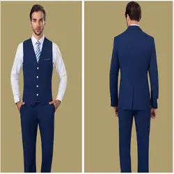 2017 Лидер продаж синий Для мужчин Костюмы индивидуальный заказ мужской костюм жениха Смокинги для женихов Для мужчин Slim Fit Best человек