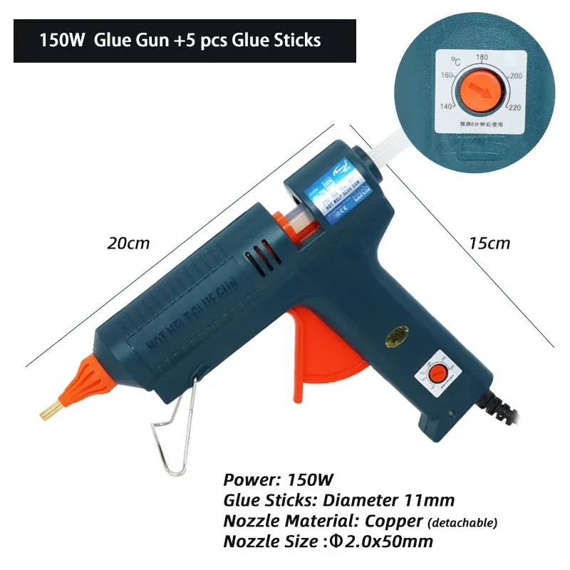 60 Вт 150 Вт 250 Вт термоплавкий клеевой пистолет электрический горячий пистолет с клеевым стержнем мини Indusrial ремонтный Инструмент Регулируемая температура горячий клеевой пистолет