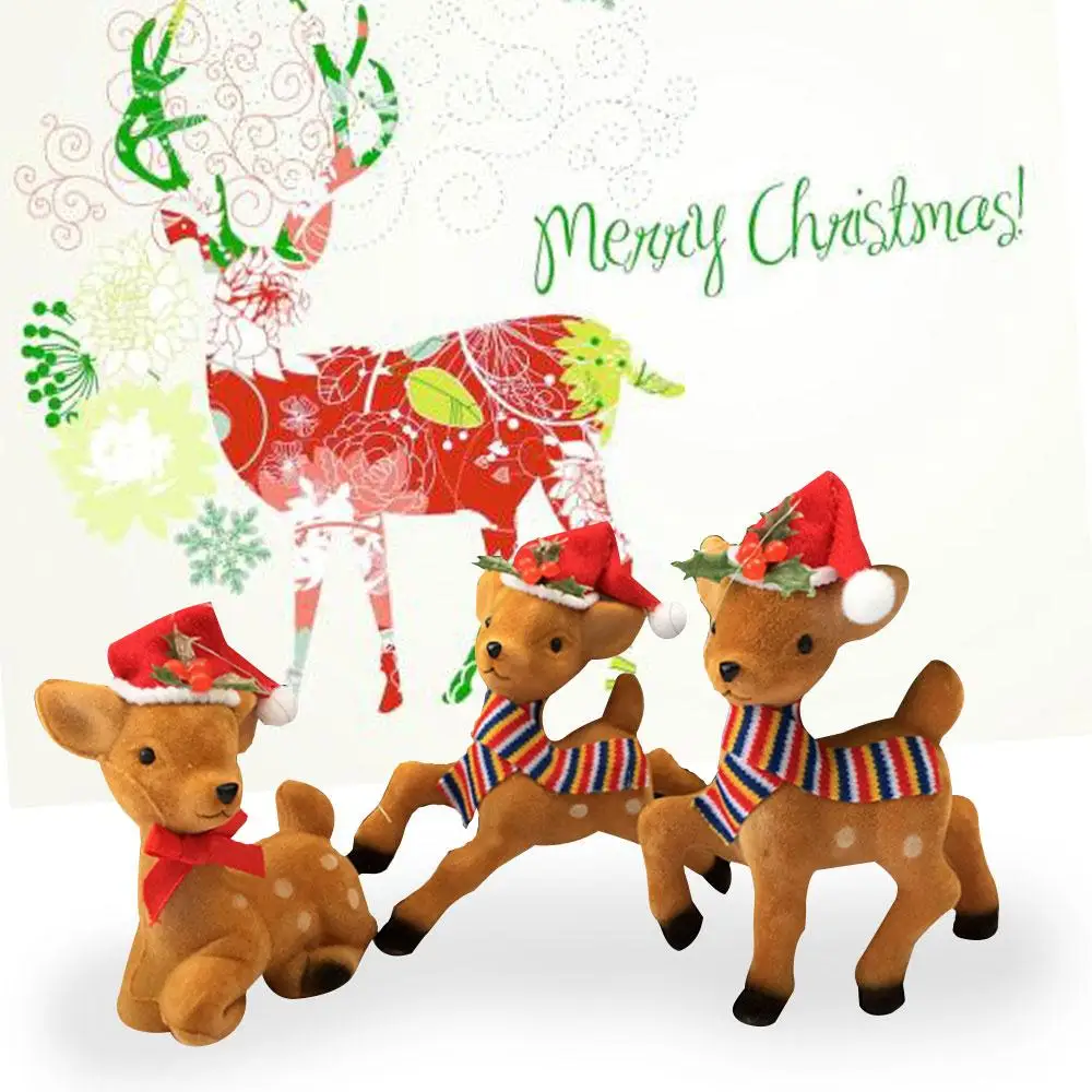 

Deer Decor Xmas Pendant Colorful Elk Doll Christmas Gift Hanging Reindeer New Year Decoration Ornament Cartoon Plush