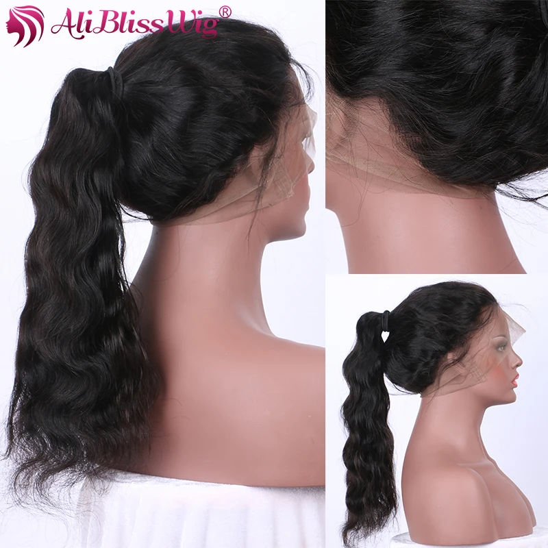 AliBlissWig Body Wave 360 Lace Frontal Wigs For Black Women 150 Density Baby Hair Natural Color Brazilian Remy 100% Human Hair (3)