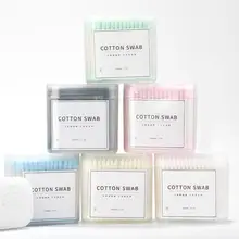 200 шт абсорбирующие ватные палочки для взрослых и детей, двухсторонняя Стерильная бумага, круглые спиральные палочки для чистки ушей, косметический инструмент для макияжа