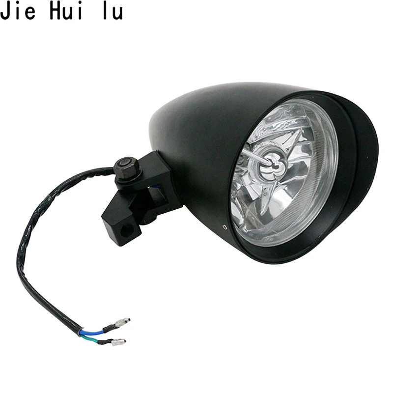 

1 Pair Motorcycle Retro Black Silver Headlight Lamp Kit For Harley Motorbike Accessories Scooters Chooper Front Light Motor