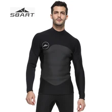 SBART мужской черный 2 мм неопреновый нейлоновый черный гидрокостюм куртка пуловер боковой молнии Эластичный KeepWarm Dive Suit зимняя куртка для подводного плавания