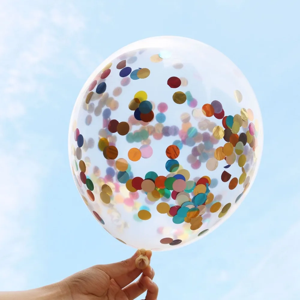 

10pcs/lot 12inch Confetti Balloon Romantic Wedding Decoration Gold Foam Clear Confetti Balloons Happy Birthday Party Supplies