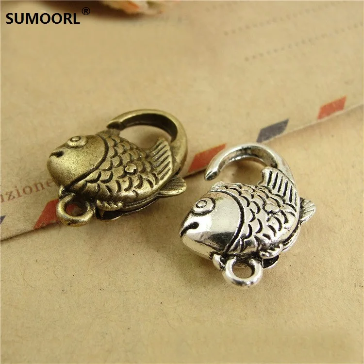 SUMOORL 10pcs/lot 20*13MM Fish Lobster Clasp Hooks Charm Bracelet Jewelry Accessory DIY Making Findings | Украшения и аксессуары