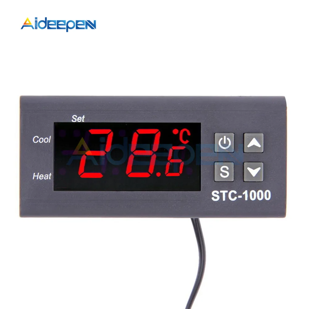 

STC-1000 Digital Thermostat Incubator Temperature Controller Two Relay Output LED With Heater And Cooler 110-220V