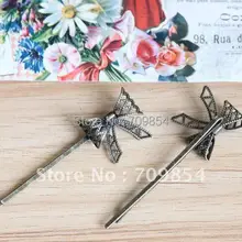 200 шт/лот латунная Античная бронзовая Бабочка заколки для волос Заколки ювелирные изделия