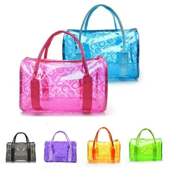 

2019 New Brand Fashion New PVC Tote Bags Crystal Transparent Waterproof Shoulder Beach Makeup Handbag