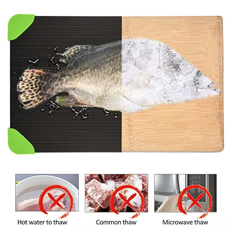 Large Quick Thaw Meat Plate Aluminum Cutting Board Quick and Safe Thawing Plate Frozen Food Meat Kitchen Cutters and Accessories Large Quick Thaw Meat Plate Aluminum Cutting Board Quick and Safe Thawing Plate Frozen Food Meat Kitchen Cutters and Accessories