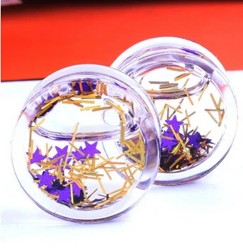 

Purple stars Ear Plugs Flesh Tunnels,Acrylic Earring Hollow Expander Ear Gauges Kit,Piercing Jewelry 6MM - 20MM for Choosing