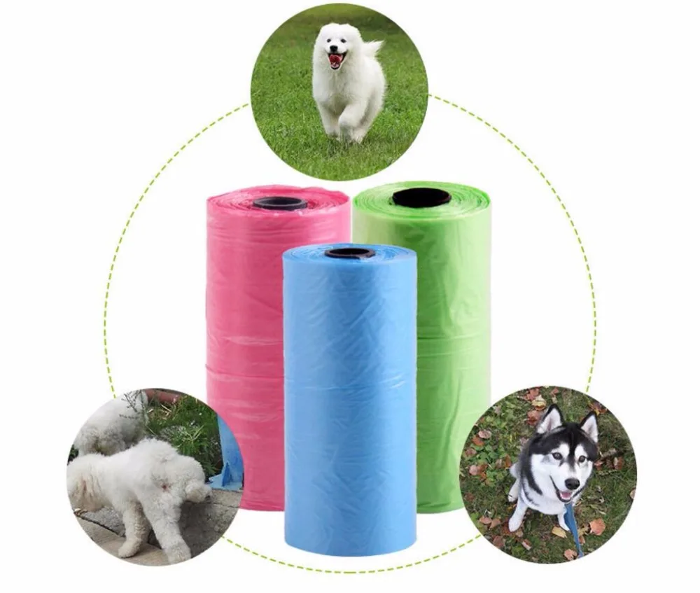 20pcs/pack garbage bags per roll Dogs Cats Poop Bag Biodegradable Garbage Pet Dog Waste Bags Dog