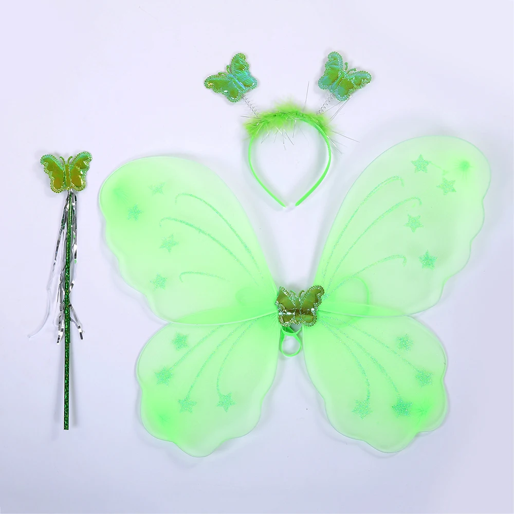 Green Santa Flower Fairy Princess Party Dresses for Little Girls Tinkerbell Tutu Dress with Fairy Magic Wand Wing Headwear 1-12Y (5)