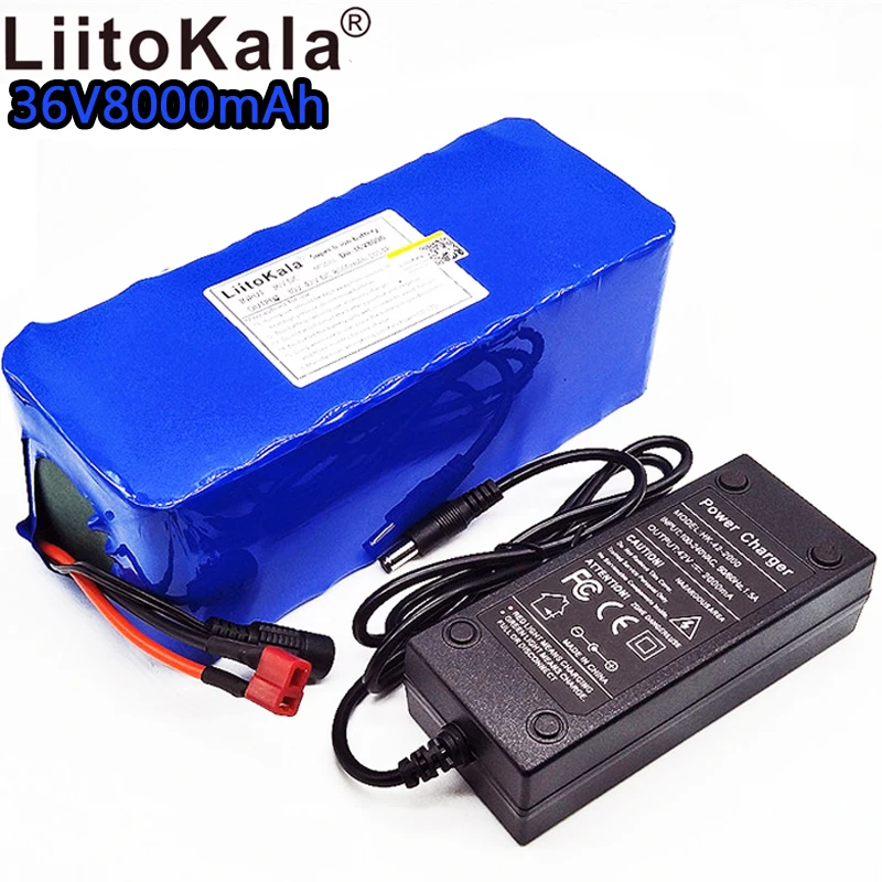 LiitoKala 36v8ah литий-ионный аккумулятор для электровелосипеда 18650 42V 8000mAh 10S4P большой емкости bms 500W с