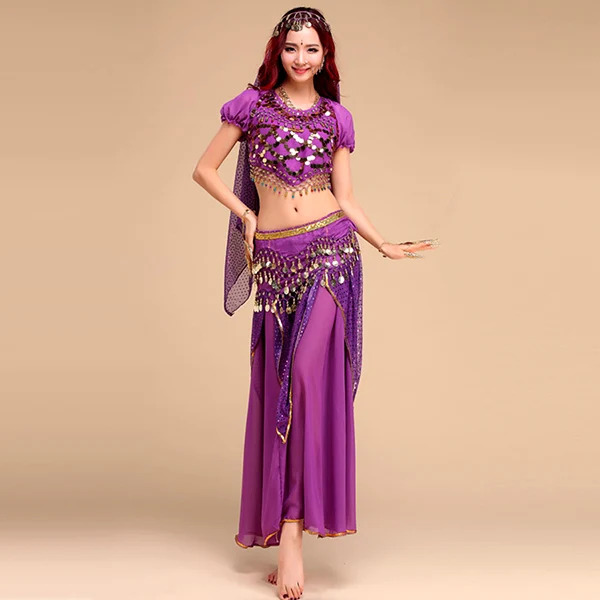 Buy 2017 Egyptian Belly Dance Costume 4Pcs Top&Skirt