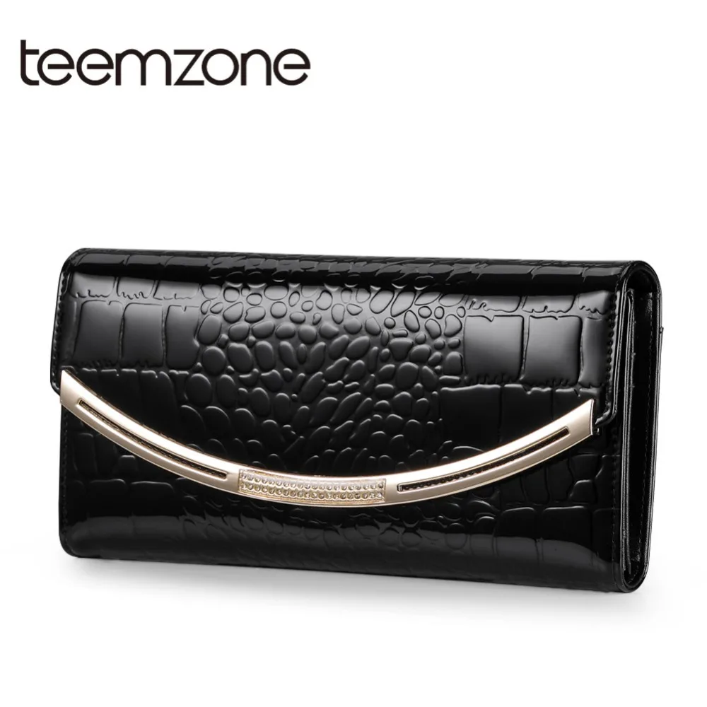 

Teemzone Fashion Crocodile Pattern Women's Purse Genuine Leather Hasp Women's Wallet Luxury Card/Phone Organizer Wallet S3395