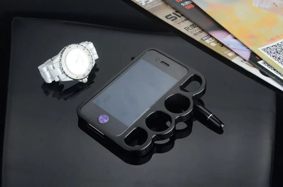 Боксерский бампер из алюминиевого сплава для iPhone 5 5S, Модный чехол для телефона с кольцами на концах пальцев, чехол для iPhone 5G SE - Цвет: black