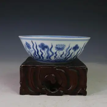 

antique MingDynasty porcelain bowl,Blue& white Seaweed bowl,Hand-painted crafts,Decoration,collection &Adornment
