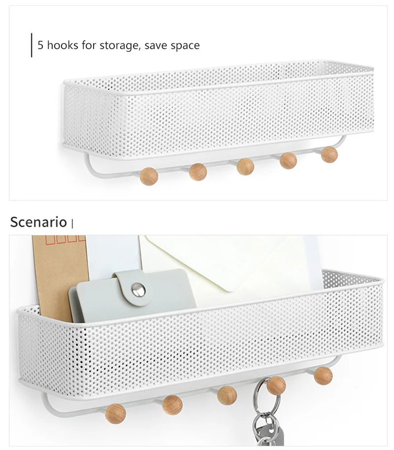 Baffect металлическая настенная полка с крюком для письма настенный держатель ключа вешалка для ключей многофункциональная полка для хранения Органайзер для дома