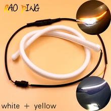 Raoping 1 set Car Led DRL Daytime Running Light Guide Light Strips Soft Tube Strip SingleDual Color Turn Signal Light Universial