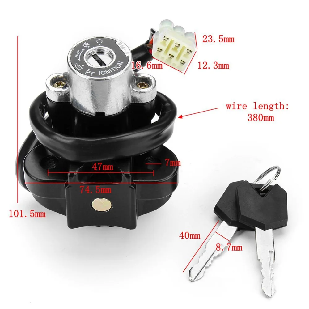 Dropshiping переключатель зажигания блокировки ключей для Suzuki GZ125 GZ250 GSF600 GSF650 GSF1200