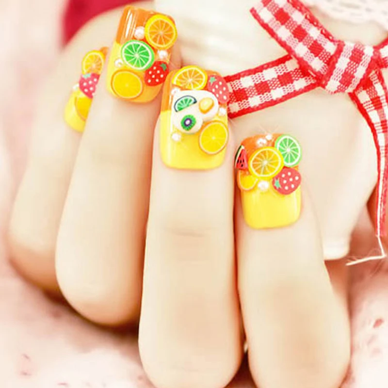 14Styles DIY 3D Nail Art Sticker Fruit Fimo Slices Polymer Clay Slice